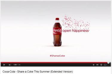 Fig.4 Share a Coke this summer https://www.youtube.com/watch?v=HUzPwIP9BqE